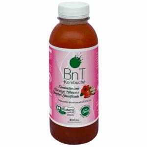 Kombucha Morango com Hibisco e Gengibre